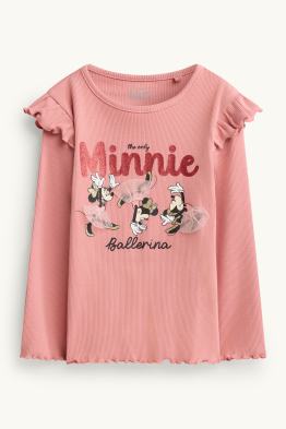 Minnie Mouse - haut à manches longues - finition côtelée - finition brillante