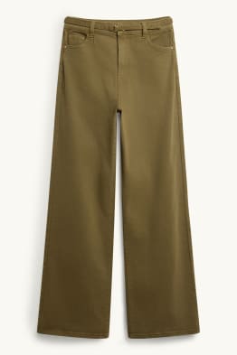 Jean à jambe évasée avec ceinture - high waist