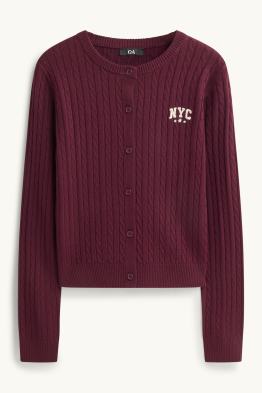 Strickjacke - Zopfmuster