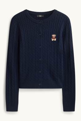 Cardigan tricotat - cu torsade