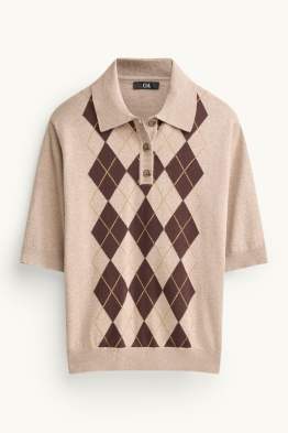 Polo en maille - regular fit - à carreaux