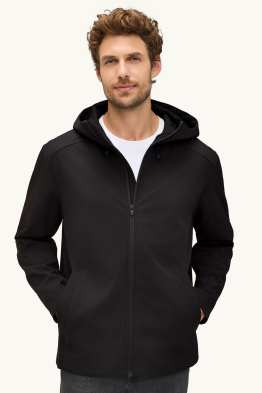 Softshelljacke mit Kapuze - wasserabweisend - 4 Way Stretch