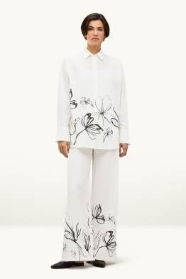 Stoffhose - High Waist - Wide Leg