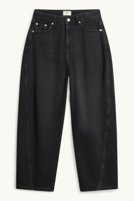 Barrel jeans - talie înaltă