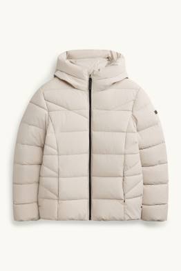 Quilted jacket with hood - water-repellent