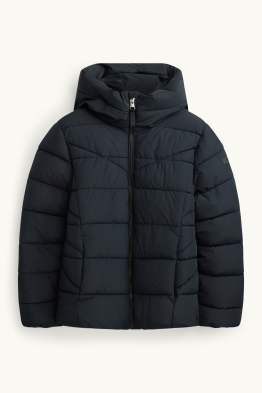 Quilted jacket with hood - water-repellent