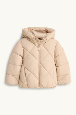 Quilted jacket with hood - water-repellent