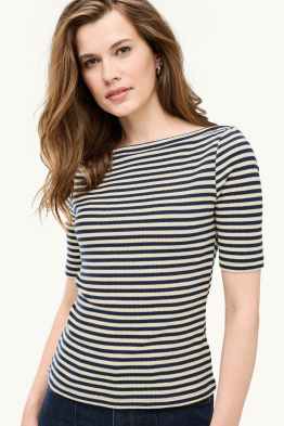 Camiseta - regular fit - de rayas - con textura