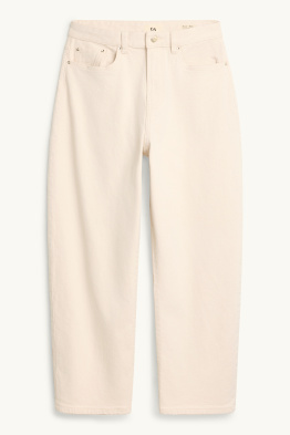 Pantaloni de stofă crop - talie înaltă - barrel leg