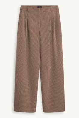 Business-Hose - Mid Waist - Regular Fit - kariert