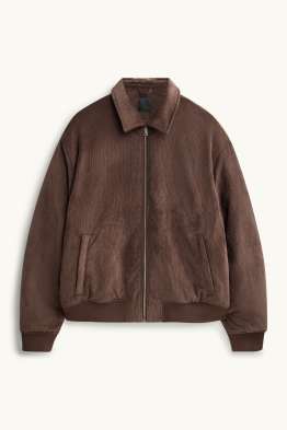 Blouson aviateur en velours côtelé - finition doublée