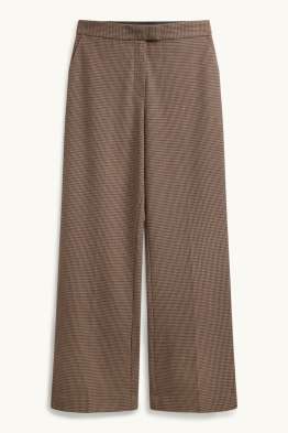 Business-Hose - Mid Waist - Wide Leg - gemustert