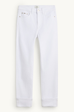 Crop straight jeans - talie medie