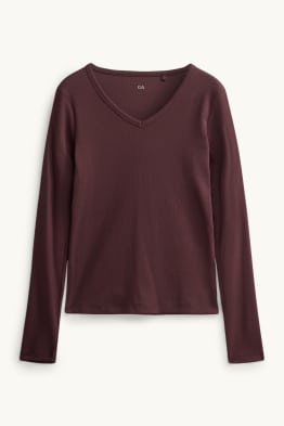 Samarreta de màniga curta amb coll en punta - slim fit