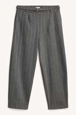 Stoffhose mit Gürtel - Nadelstreifen