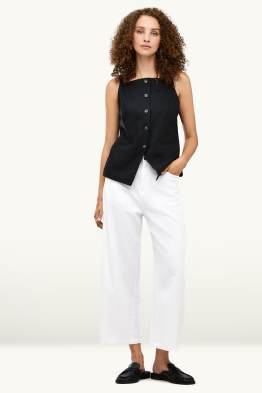 Cloth trousers - high waist - barrel leg