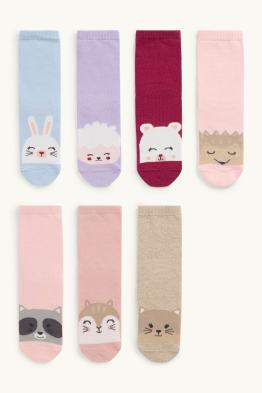 Lot de 7 paires - animaux - chaussettes à motif
