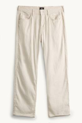 Trousers - regular fit - linen blend