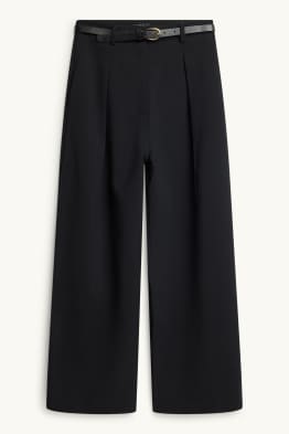Pantalon met riem - mid waist - wide leg