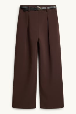 Pantalon de toile à ceinture - mid waist - wide leg