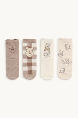 Lot de 4 paires - Winnie l'ourson - chaussettes pour bébé à motif