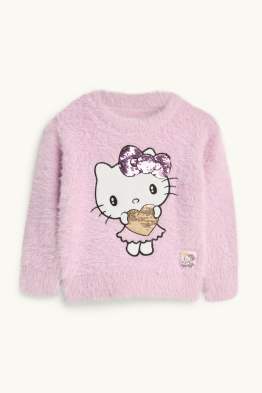 Hello Kitty - sweat en imitation fourrure - effet brillant