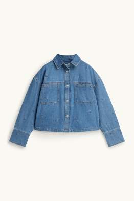 Bluză din denim - brodată