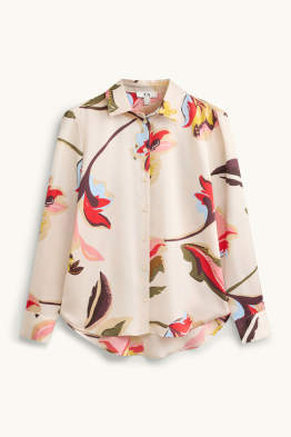 Satijnen blouse - regular fit - gebloemd