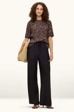 Pantalon - mid waist - wide leg