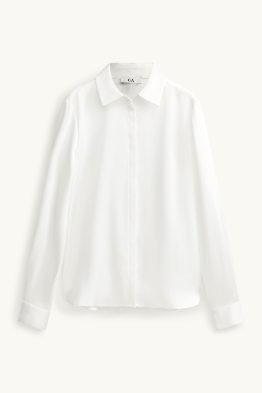 Satijnen overhemdblouse
