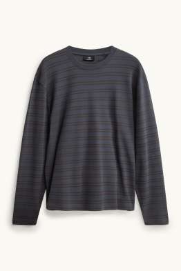 Tricou cu mânecă lungă - relaxed fit - cu dungi