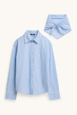 Set - shirt blouse and neckerchief - striped