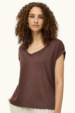 T-shirt met V-hals - relaxed fit