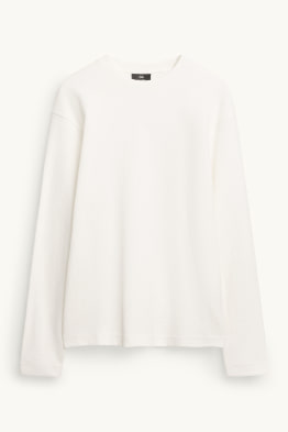 Langarmshirt - Relaxed Fit - gerippt