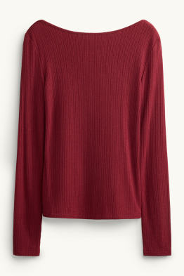 Langarmshirt - Regular Fit - gerippt