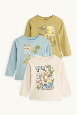 Multipack 3er - Dino und Tiere - Langarmshirt