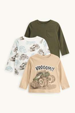 Multipack of 3 - Monster truck - long sleeve top