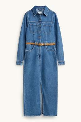 Jeans-Blusenkleid mit Gürtel