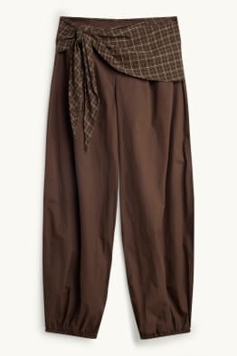 Pantalons orientals - mid waist - camal Balloon - estil 2 en 1