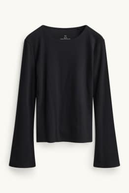 Langarmshirt - Slim Fit - gerippt