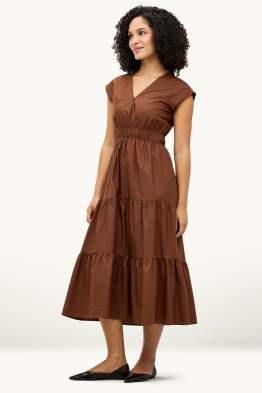 Vestito fit & flare con collo a V