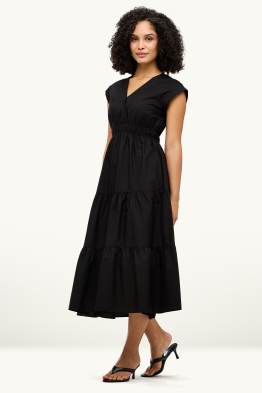 Vestito fit & flare con collo a V