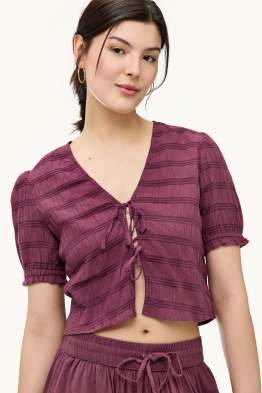Korte blouse - gesmokt