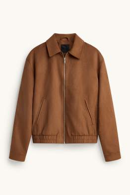 Jacke - Velourslederimitat