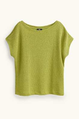 T-shirt in maglia - relaxed fit - tessuto tramato