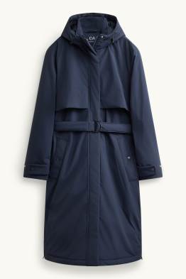 Sporttrenchcoat met capucon en ceintuur - gevoerd