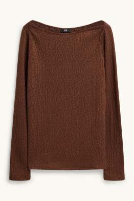 Samarreta de màniga llarga - regular fit - texturada - estampat de lleopard