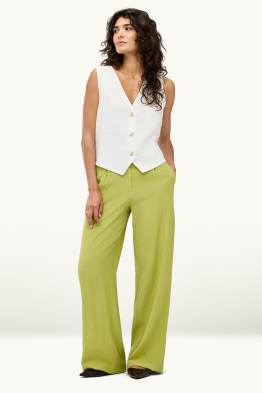 Stoffhose - Mid Waist - Wide Leg - strukturiert