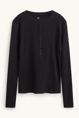 Maglia con collo serafino - slim fit - a coste