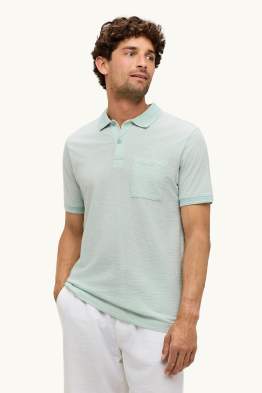 Polo - regular fit - à rayures - finition texturée